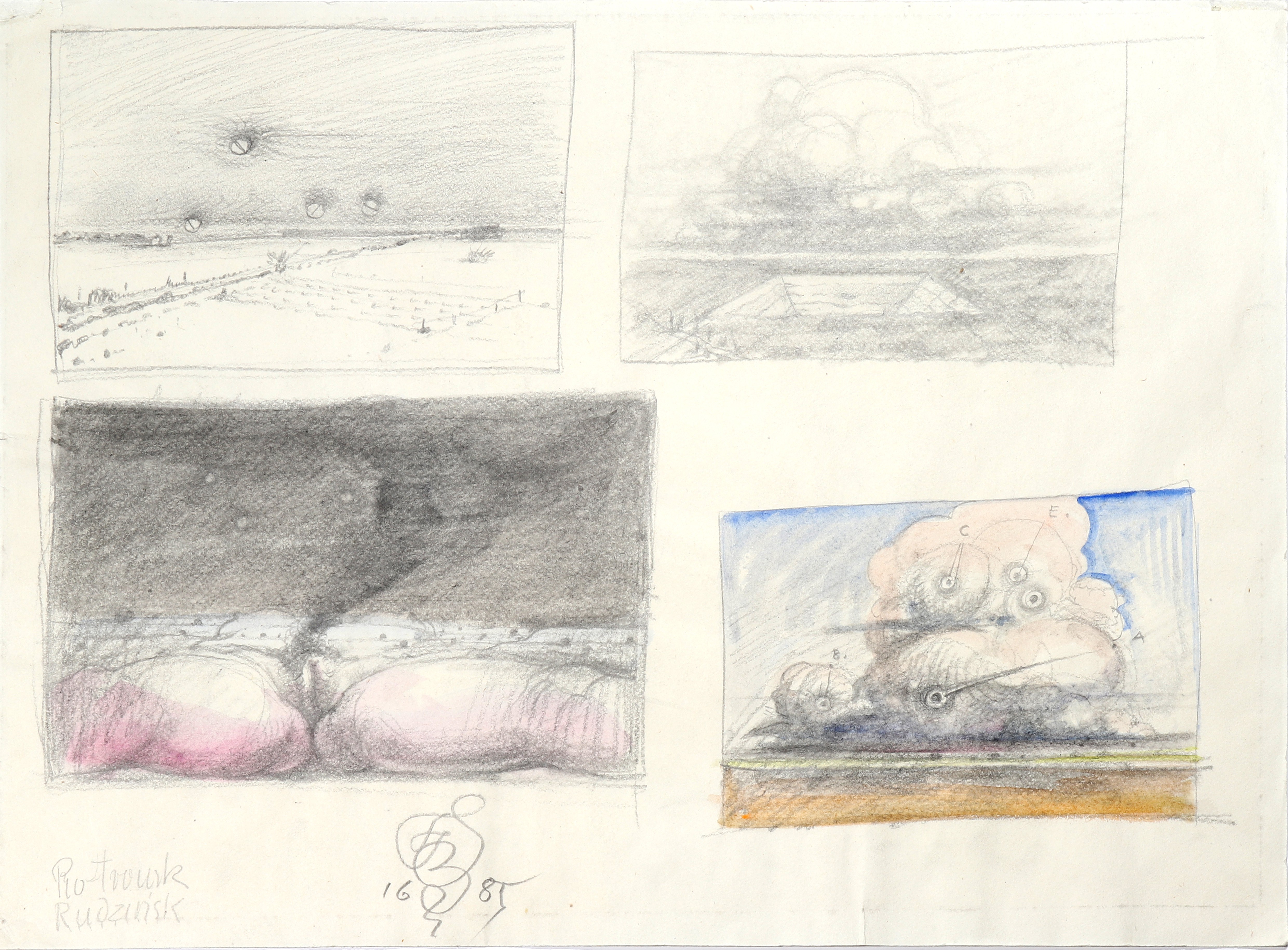 Franciszek Starowieyski, Étude pour un paysage idéal Franciszek Starowieyski, Étude pour un paysage idéal