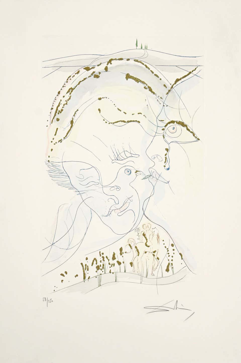 Salvador Dali, The Dove-like Eyes on the Bride Salvador Dali, The Dove-like Eyes on the Bride