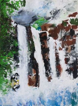 Painting, Ganga Waterfalls, Aatmica Ojha